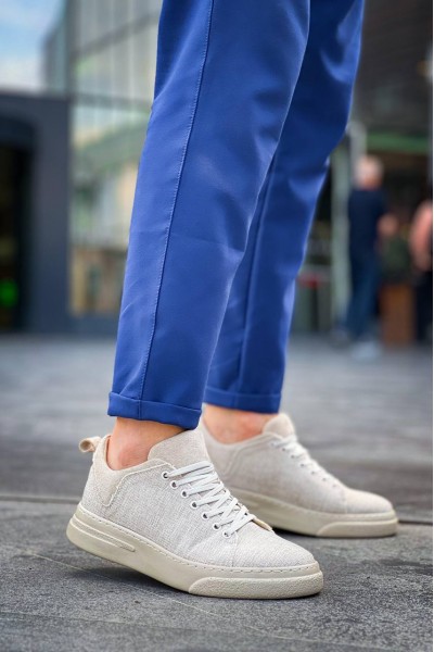 KB-X204 Kuback Bej Keten Bej Yüksek Taban Günlük Erkek Spor Ayakkabı