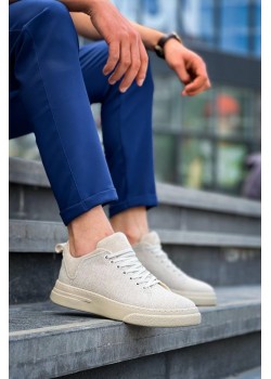 KB-X204 Kuback Bej Keten Bej Yüksek Taban Günlük Erkek Spor Ayakkabı