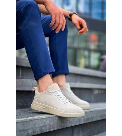 KB-X204 Kuback Bej Keten Bej Yüksek Taban Günlük Erkek Spor Ayakkabı