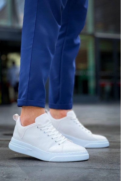 KB-X204 Kuback Beyaz Keten Beyaz Yüksek Taban Günlük Erkek Spor Ayakkabı