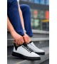 KB-X204 Kuback Beyaz Siyah Keten Siyah Yüksek Taban Günlük Erkek Spor Ayakkabı