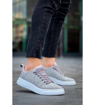 KB-X204 Kuback Gri Keten Beyaz Yüksek Taban Günlük Erkek Spor Ayakkabı