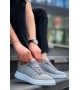 KB-X204 Kuback Gri Keten Beyaz Yüksek Taban Günlük Erkek Spor Ayakkabı