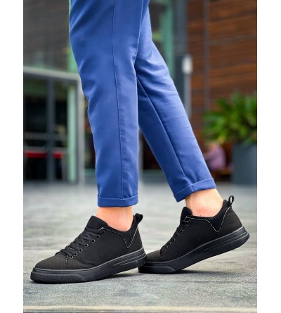 KB-X204 Kuback Siyah Keten Siyah Yüksek Taban Günlük Erkek Spor Ayakkabı