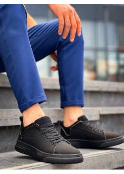 KB-X204 Kuback Siyah Keten Siyah Yüksek Taban Günlük Erkek Spor Ayakkabı