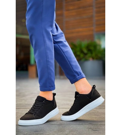 KB-X204 Kuback Siyah Keten Beyaz Yüksek Taban Günlük Erkek Spor Ayakkabı