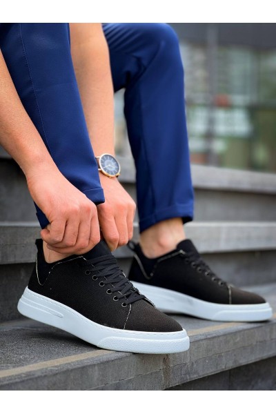 KB-X204 Kuback Siyah Keten Beyaz Yüksek Taban Günlük Erkek Spor Ayakkabı KB-X204 Kuback Siyah Keten Beyaz Yüksek Taban Günlük Erkek Spor Ayakkabı