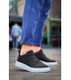 KB-X204 Kuback Siyah Keten Beyaz Yüksek Taban Günlük Erkek Spor Ayakkabı