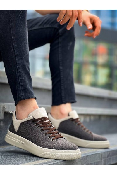 KB-X204 Kuback Taba Bej Keten Bej Yüksek Taban Günlük Erkek Spor Ayakkabı