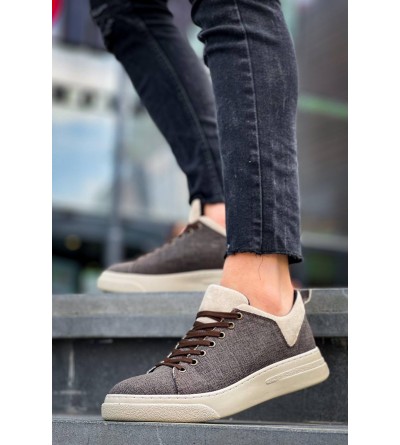 KB-X204 Kuback Taba Bej Keten Bej Yüksek Taban Günlük Erkek Spor Ayakkabı