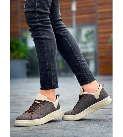 KB-X204 Kuback Taba Bej Keten Bej Yüksek Taban Günlük Erkek Spor Ayakkabı