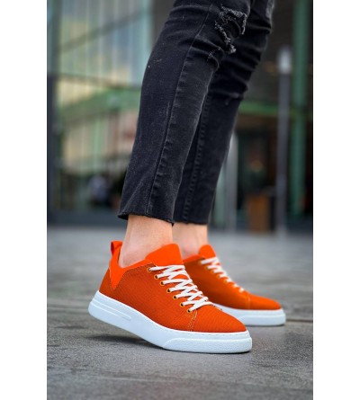 KB-X204 Kuback Turuncu Keten Beyaz Yüksek Taban Günlük Erkek Spor Ayakkabı