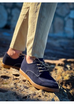 KB-X5 Kuback Lacivert Süet Bağcıklı Günlük Erkek Ayakkabı