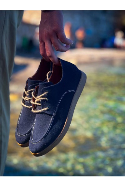 KB-X5 Kuback Lacivert  Süet Bağcıklı  Günlük Erkek Ayakkabı