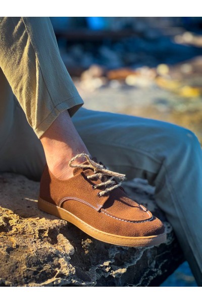 KB-X5 Kuback Kahve Süet Bağcıklı  Günlük Erkek Ayakkabı