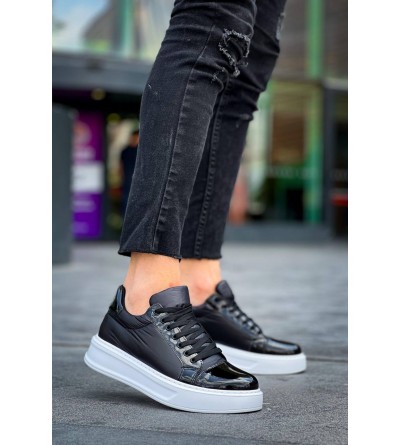 KB-X46 Kuback Siyah Rugan Bağcıklı  Günlük Erkek Ayakkabı