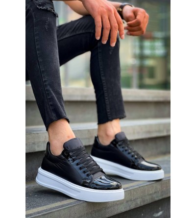 KB-X46 Kuback Siyah Rugan Bağcıklı  Günlük Erkek Ayakkabı