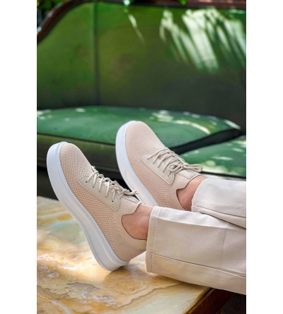 KB-116 Kuback Bej Bağcıklı Triko Günlük Erkek Ayakkabı