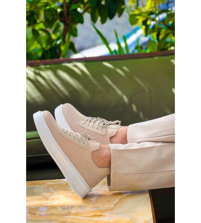 KB-116 Kuback Bej Bağcıklı Triko Günlük Erkek Ayakkabı