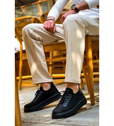 KB-116 Kuback Siyah Siyah Taban Bağcıklı Triko Günlük Erkek Ayakkabı