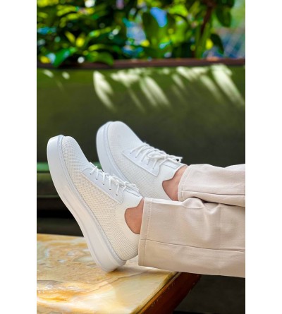 KB-116 Kuback Beyaz Bağcıklı Triko Günlük Erkek Ayakkabı