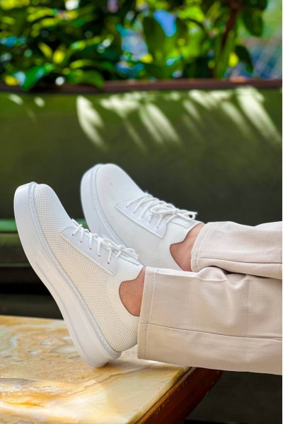 KB-116 Kuback Beyaz Bağcıklı Triko Günlük Erkek Ayakkabı