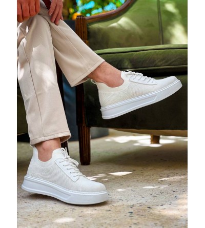 KB-116 Kuback Beyaz Bağcıklı Triko Günlük Erkek Ayakkabı