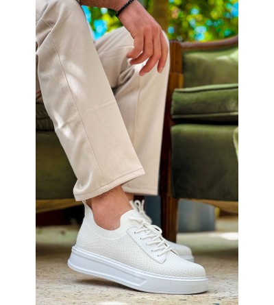 KB-116 Kuback Beyaz Bağcıklı Triko Günlük Erkek Ayakkabı