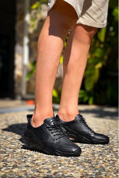 KBDX1 Kuback Siyah Deri Günlük Erkek Ayakkabı