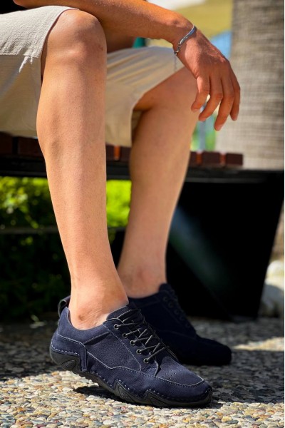 KBDX1 Kuback Lacivert Deri Günlük Erkek Ayakkabı