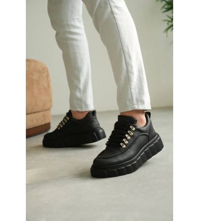 KB-X10 Kuback Kömür Cilt Yüksek Taban Günlük Spor Ayakkabı