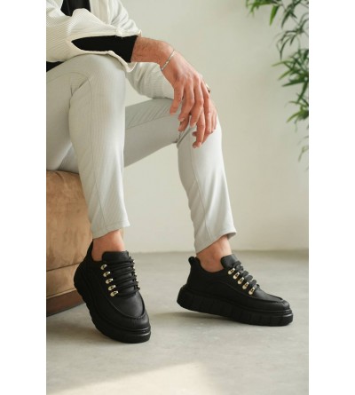 KB-X10 Kuback Kömür Cilt Yüksek Taban Günlük Spor Ayakkabı