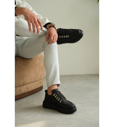 KB-X10 Kuback Kömür Cilt Yüksek Taban Günlük Spor Ayakkabı