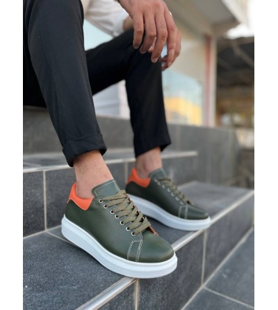 KB-DX3 Kuback Haki Deri Günlük Erkek Ayakkabı