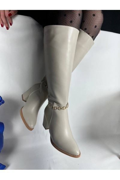 KB-505 Kuback Bej Günlük Kadın Çizme