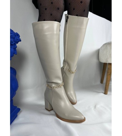 KB-505 Kuback Bej Günlük Kadın Çizme