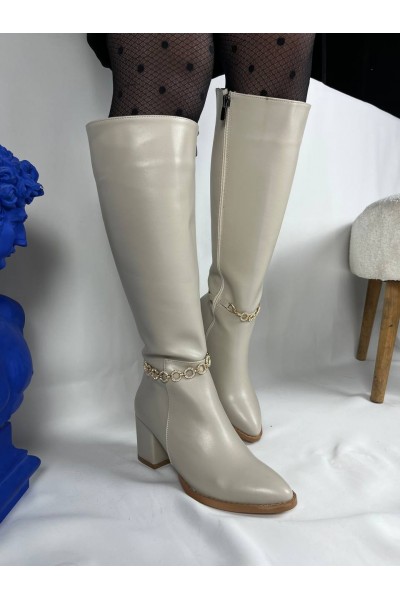 KB-505 Kuback Bej Günlük Kadın Çizme