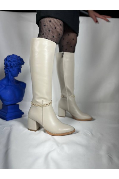 KB-505 Kuback Bej Günlük Kadın Çizme