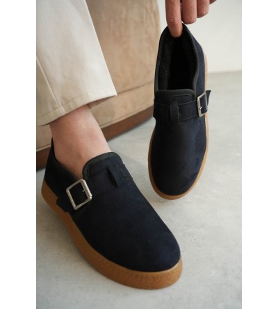 KB-KX1 Kuback Lacivert Kahve Taban Kürklü Günlük Erkek Ayakkabı