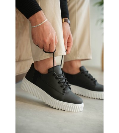 KB-X516 Kuback Siyah Cilt Günlük Erkek Ayakkabı