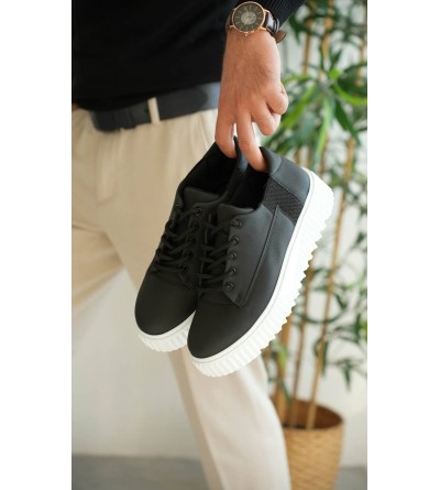 KB-X516 Kuback Siyah Cilt Günlük Erkek Ayakkabı