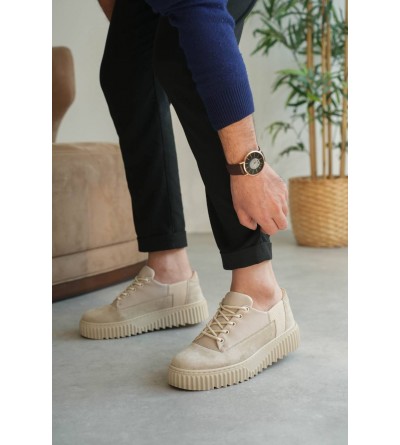 KB-X516 Kuback Bej Süet Günlük Erkek Ayakkabı