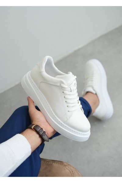 KB-B2 Kuback Beyaz Cilt Günlük Erkek Ayakkabı