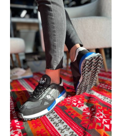 KB-N1 Kuback Siyah Mavi Detaylı Günlük Erkek Ayakkabı