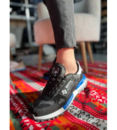 KB-N1 Kuback Siyah Mavi Detaylı Günlük Erkek Ayakkabı