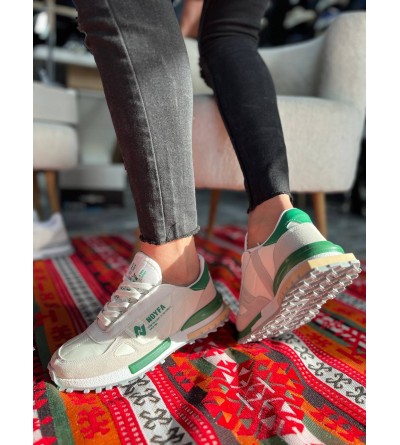 KB-N1 Kuback Beyaz Yeşil Detaylı Günlük Erkek Ayakkabı