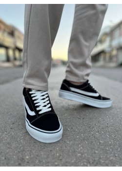 KB-V1 Kuback Siyah Beyaz Detaylı Günlük Erkek Ayakkabı