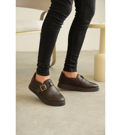 KB-KX1 Kuback Kahve Cilt Kürklü Günlük Erkek Ayakkabı