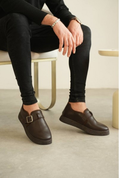 KB-KX1 Kuback Kahve Cilt Kürklü Günlük Erkek Ayakkabı