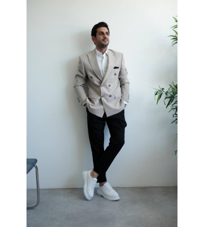 KB-703 Kuback Beyaz Cilt Lastikli Günlük Erkek Ayakkabı